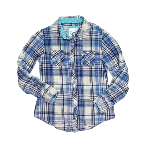 Justice Other - ♦️SALE♦️ Justice Girl's Plaid Button Down Long Sleeve Top